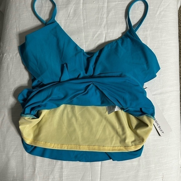 MAGICSUIT by Miriclesuit Rita Tankini Top Blue Pacific 10 Slimming Ruffles - Picture 6 of 14